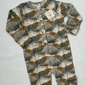 NWT Kate Quinn 3T Bunny Print Organic Cotton Henley Pajama Romper